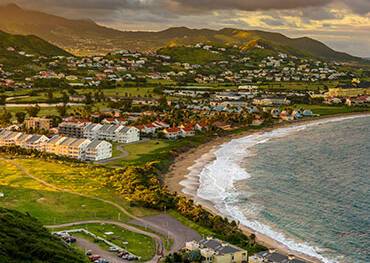An aerial view of Saint Kitts and Nevis