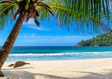 A panoramic view of a Bajan beach