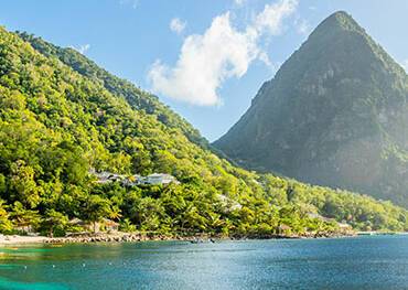 A panoramic view of Saint Lucia