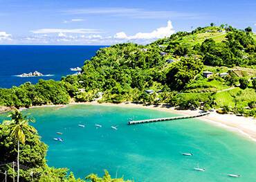 A panoramic view of Parlatuvier Bay