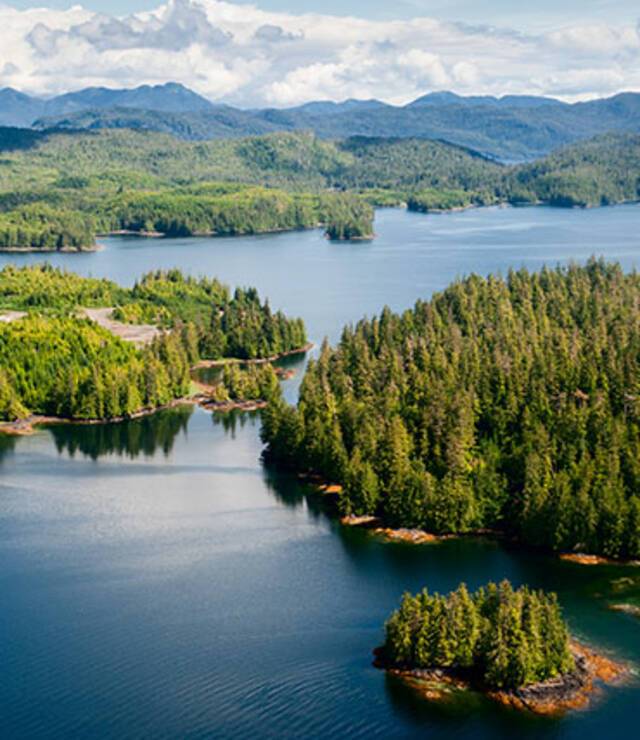 An aerial view of Ketchikan