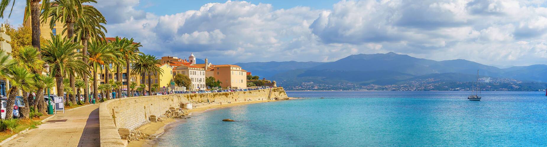 View of Saint Francois beach in Ajaccio