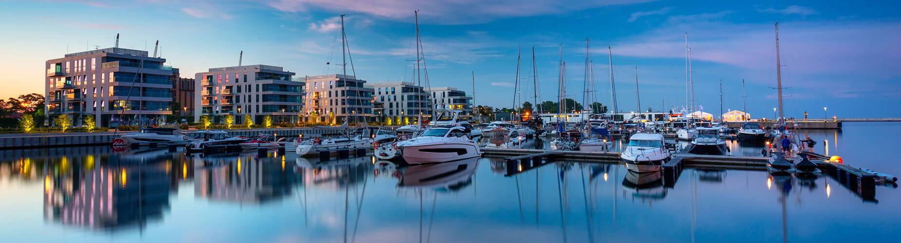A panoramic view of Gdynia's harbour
