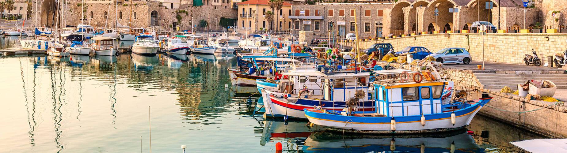 A panoramic view of Heraklion harbour