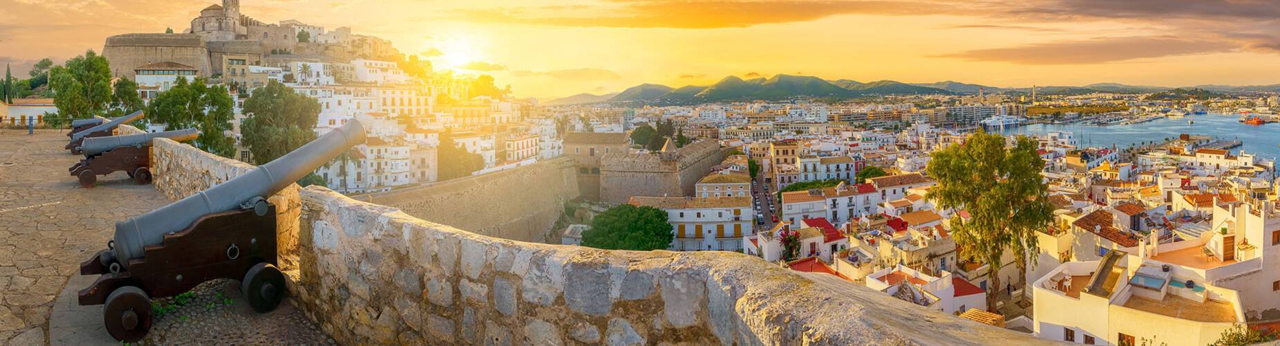 A panoramic view of Ibiza