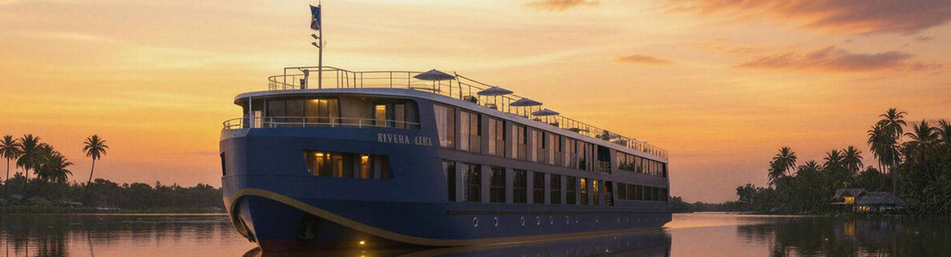 Riviera Alba with a sunset background