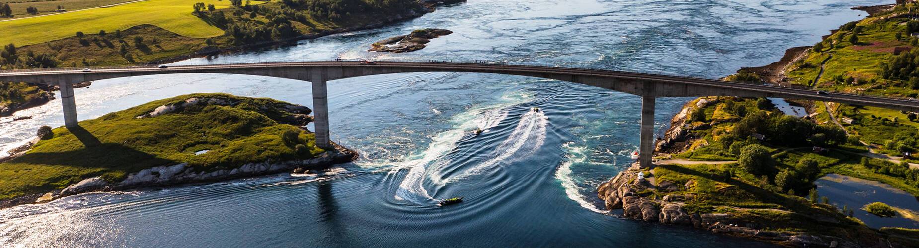 Aerial view of Saltstraumen in Bodo