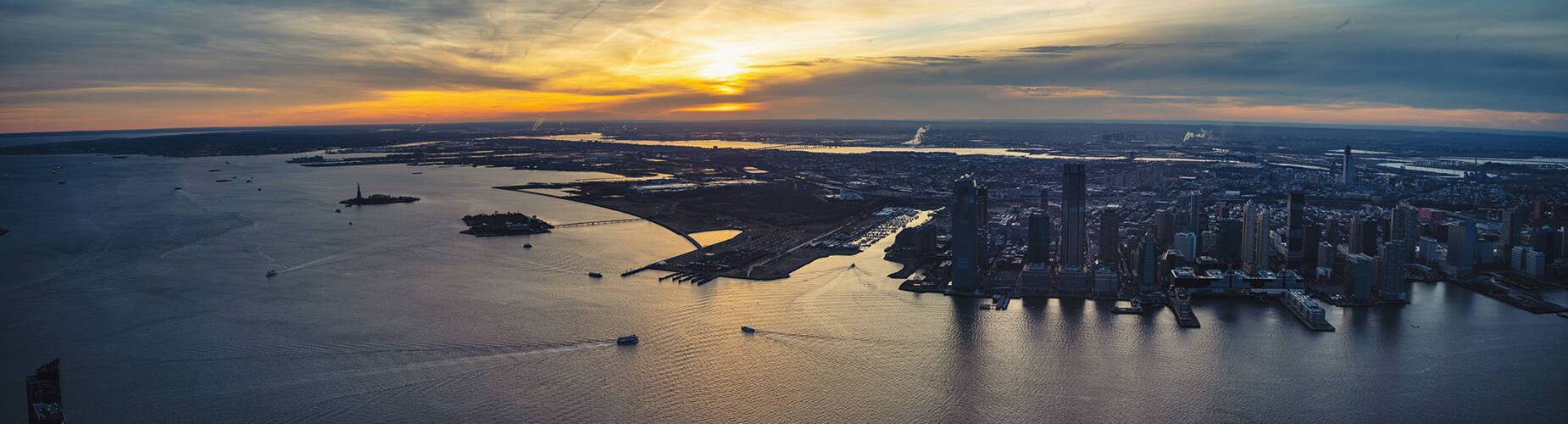 A panoramic aerial view of Cape Liberty
