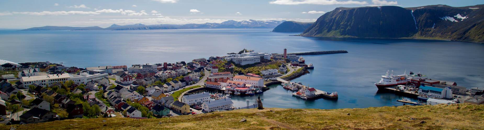 Aerial view of Honningsvåg