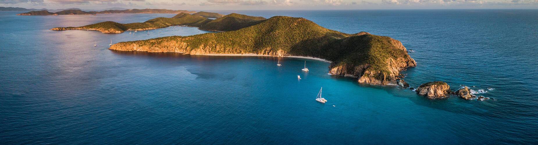A panoramic view of the British Virgin Islands